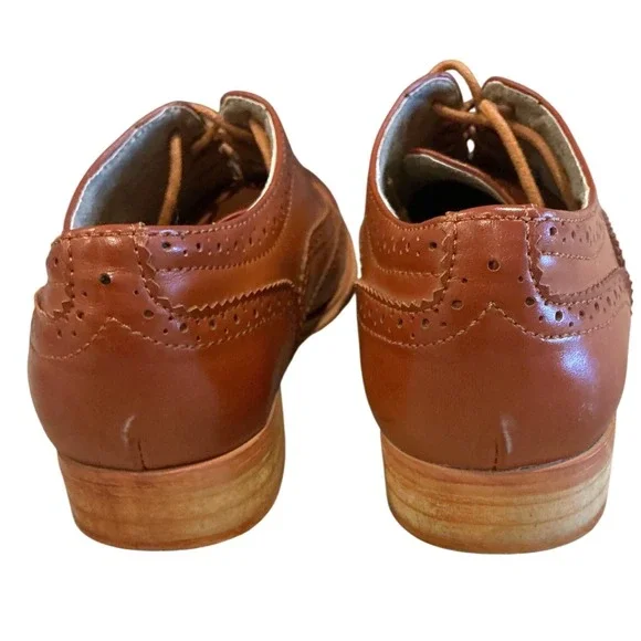 Wanted Womens Brown Wingtip Oxford Shoes Brogue Lace Up Size 8.5 US 39 EUR - Picture 3 of 7